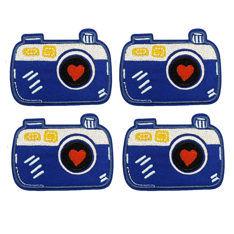 10 unids/lote, parches bordados con cámara de dibujos animados, chaquetas DIY, sombreros, bordado, apliques decorativos, parches para planchar para insignias de ropa - imagen 3