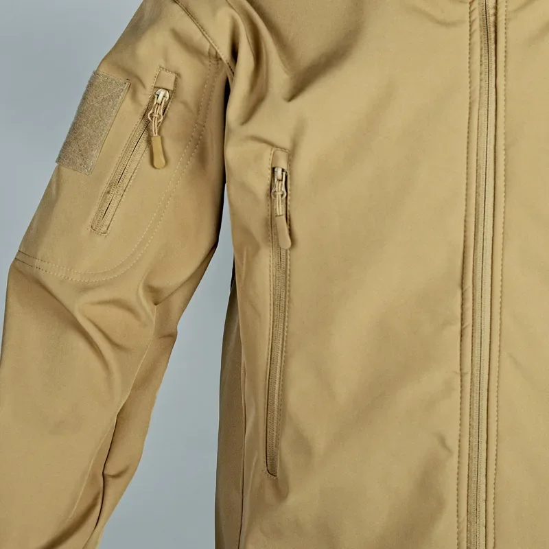 Chaquetas tácticas con capucha para hombre, cortavientos de entrenamiento militar, forro polar grueso para trabajo, ropa de caza con múltiples bolsillos, Tops de motocicleta para invierno - imagen 2