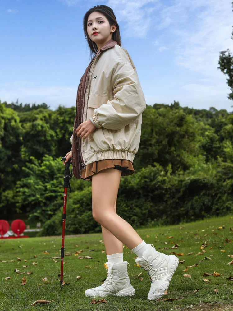 MERRTO 2025 zapatos de nieve al aire libre, zapatos de senderismo para hombres, botas de esquí cálidas de lana de alta calidad para invierno, botas impermeables para mujeres, zapatillas de trekking - imagen 5