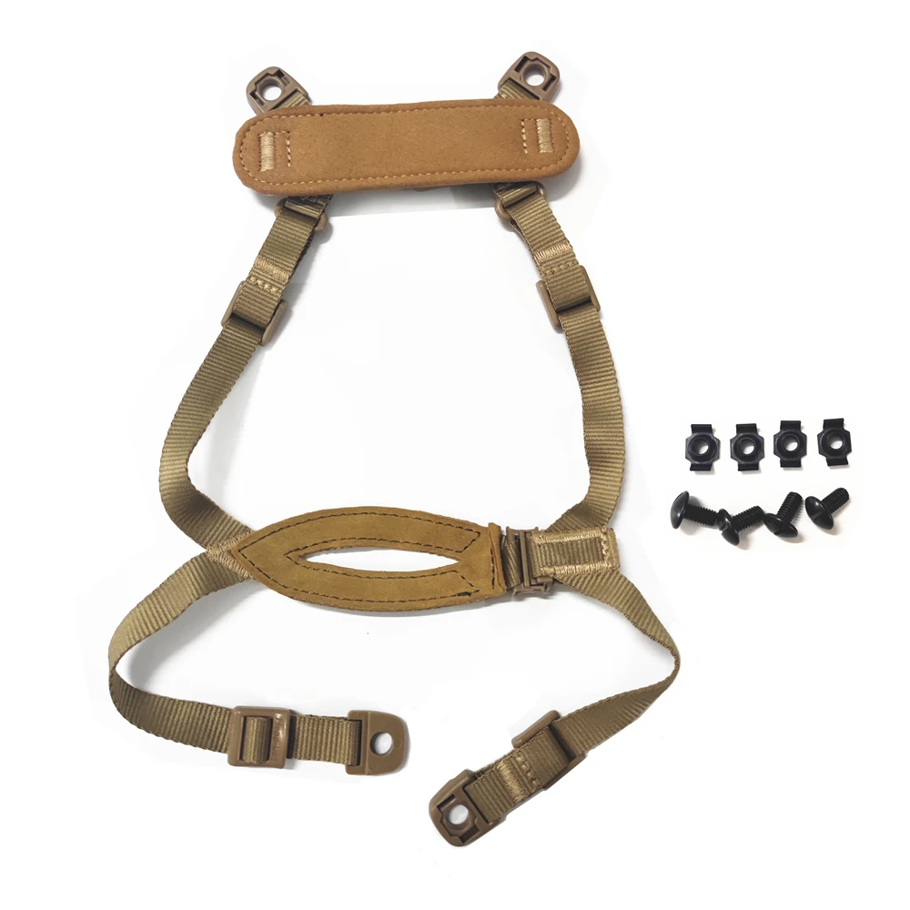 Accesorios para casco táctico de 4 puntos, sistema de retención, correa para la barbilla con pernos y tornillos para casco Mich ACH Fast IBH - imagen 2