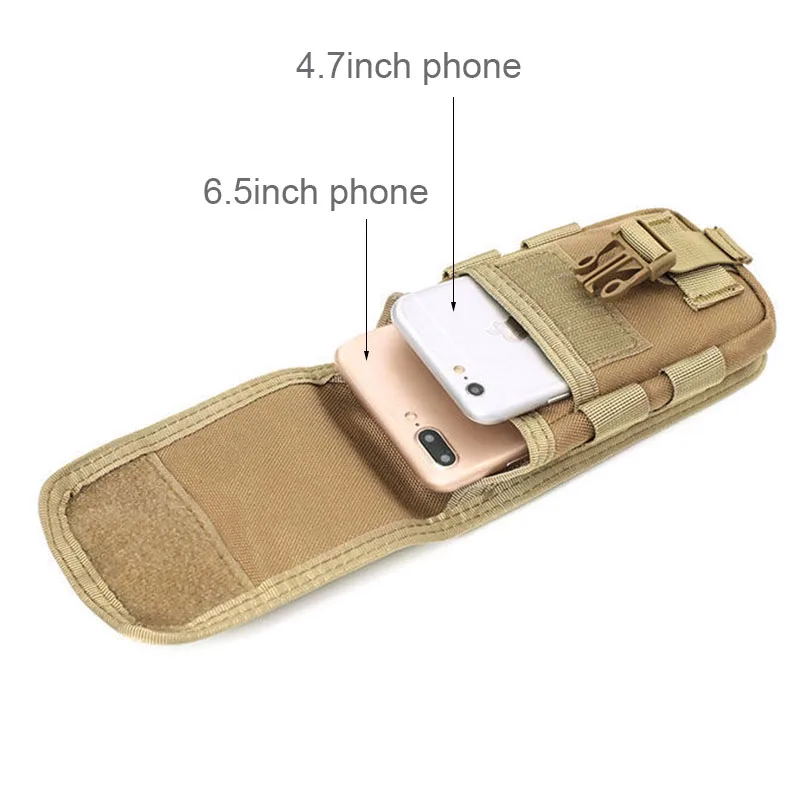 Bolsa para teléfono Molle de doble capa, funda para teléfono móvil, soporte para deportes al aire libre, senderismo, Camping, caza, herramienta EDC, riñonera - imagen 3