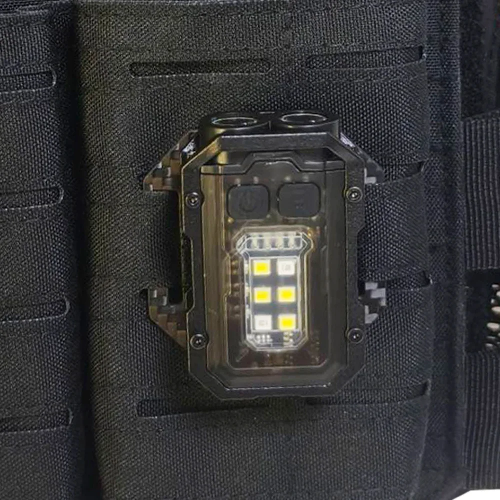 Linterna para exteriores EDC, luz portátil para acampar, senderismo, luz intermitente de seguridad, sistema Molle para chaleco táctico, correa para mochila de 25mm - imagen 4