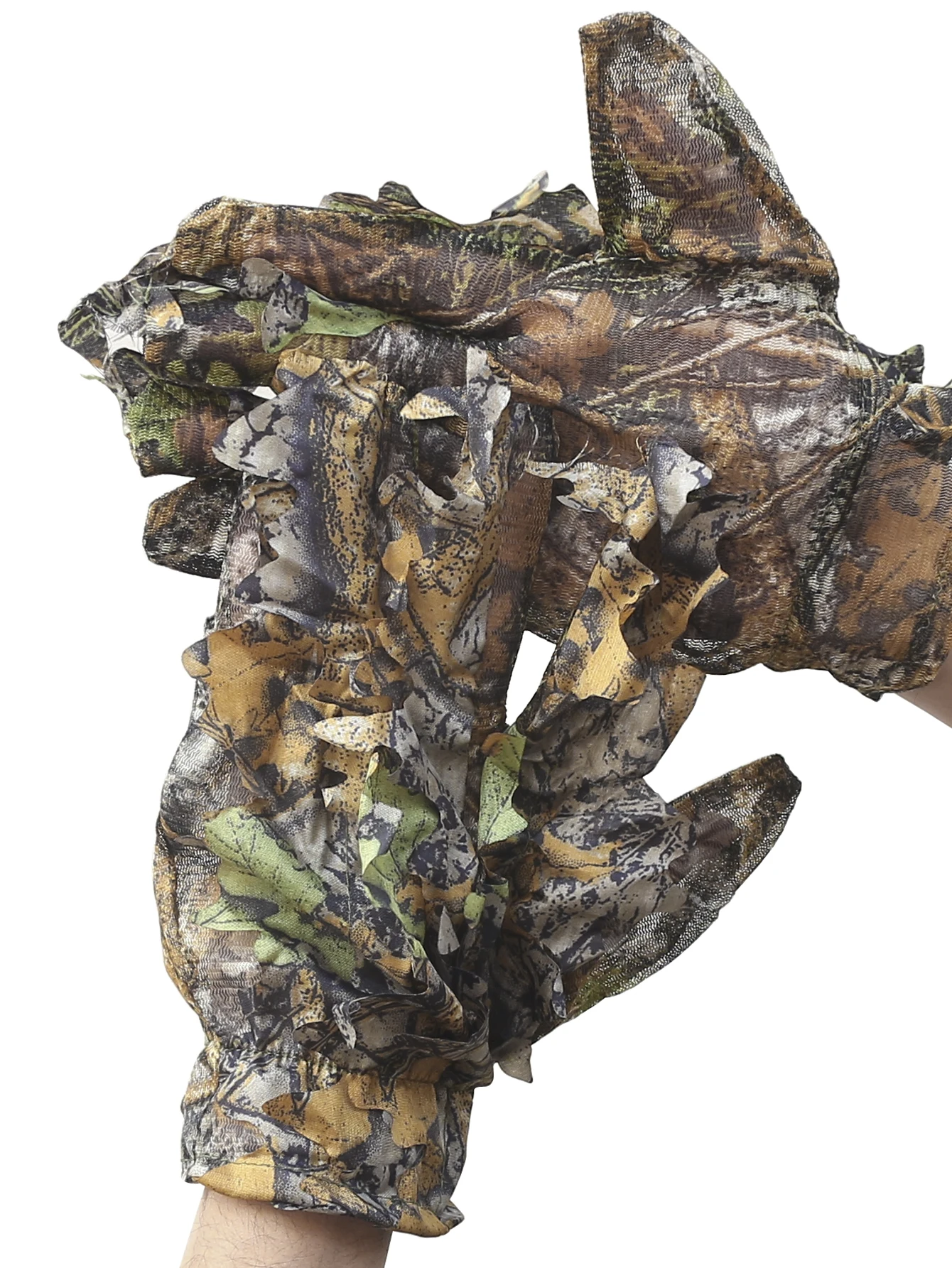 Guantes de caza de camuflaje 3D, telas silenciosas, guantes de pesca de verano de camuflaje, guantes de observación de aves al aire libre, guantes de secado rápido para hombres - imagen 5