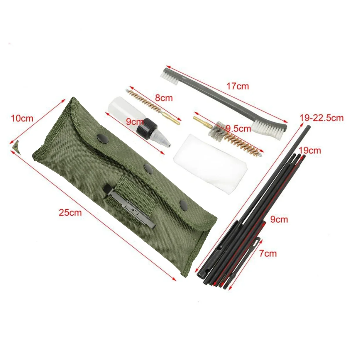 Juego de cepillos para pistola de Rifle táctico AR15 M16 M4, Kit de limpieza de cepillos para pistola Airsoft de 5,56mm, 2223 22LR, 22 accesorios, 10 Uds. - imagen 5