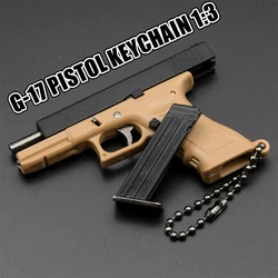G-17 Mini llavero táctico de pistola 1:3 llavero con forma de pistola de Metal con piezas móviles modelo de pistola realista colgante para bolso