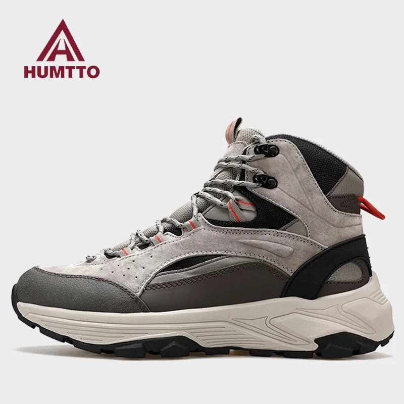 HUMTTO-zapatos de senderismo de piel de vaca para hombre, botas impermeables para caminar al aire libre, zapatos de trekking, botas de caza transpirables, zapatillas deportivas - imagen 3