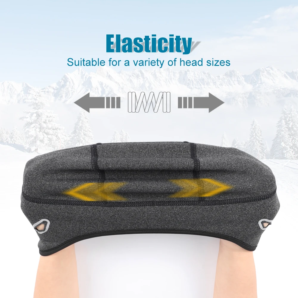 Gorro de invierno, gorros cálidos de lana, cubierta para las orejas, a prueba de viento, esquí, ciclismo, forro para casco, deportes al aire libre, correr, senderismo, Camping, gorros suaves para hombres - imagen 4