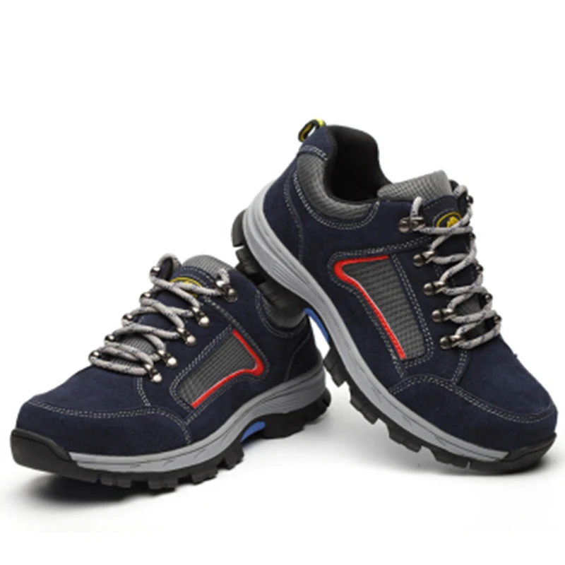 Zapatos de seguridad para el trabajo para hombre, botas Vintage de malla negra transpirable con puntera de acero, calzado informal a prueba de perforaciones a prueba de trabajo - imagen 4