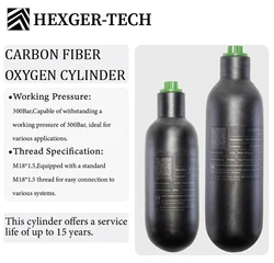 Cilindro HPA en fibra de carbono alta presión para buceo