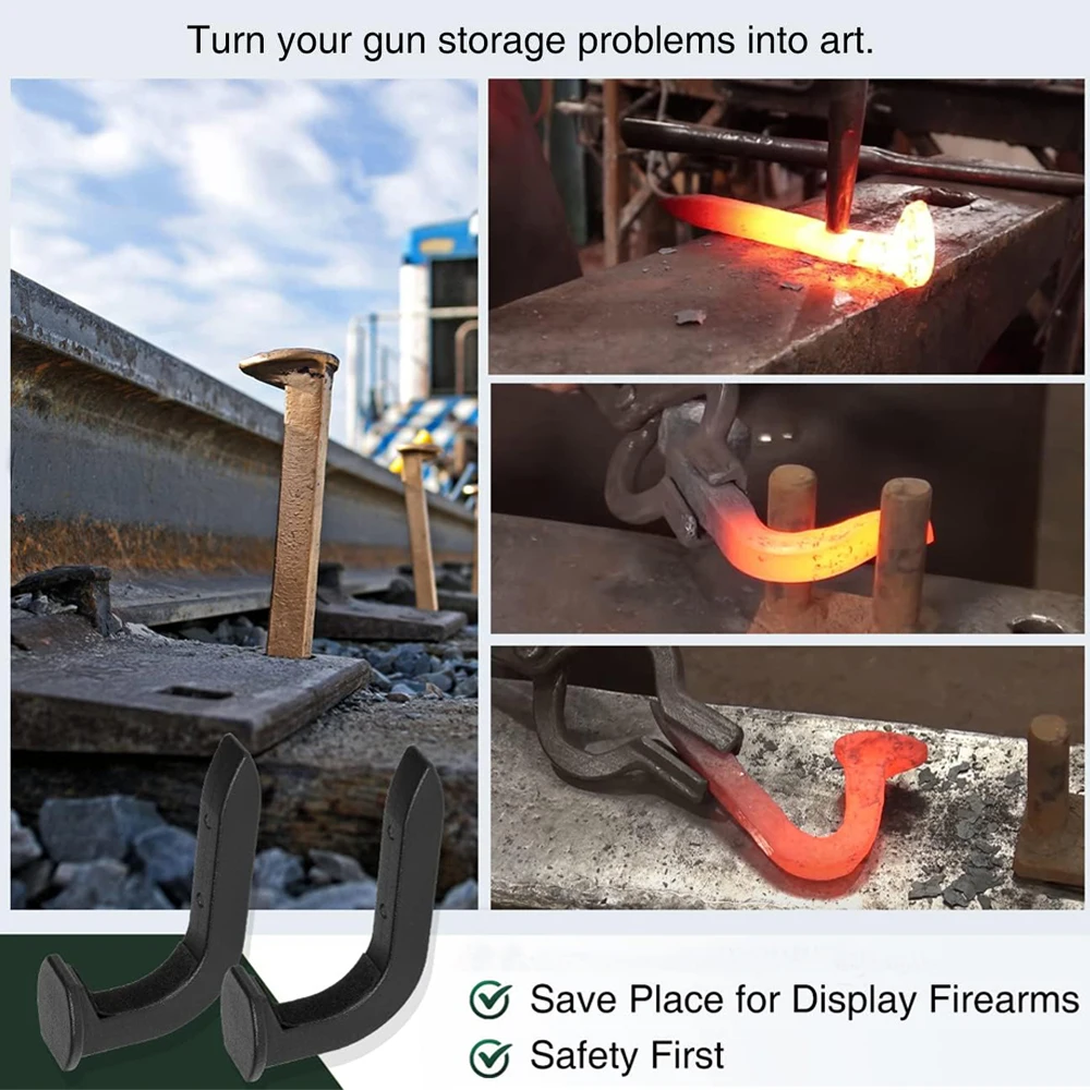 Estante para pistola, colgador de almacenamiento para Rifle, ganchos para escopeta, colgadores de montaje en pared, pistolas de tiro con arco, soporte para arco, accesorios de caza, 2 uds. - imagen 5