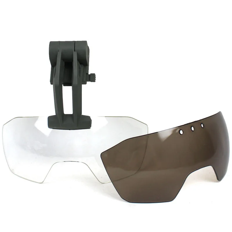 Casco táctico ajustable, gafas abatibles, lente antiniebla, visera de brazo de montaje, protección a prueba de viento para casco de Paintball Airsoft - imagen 3