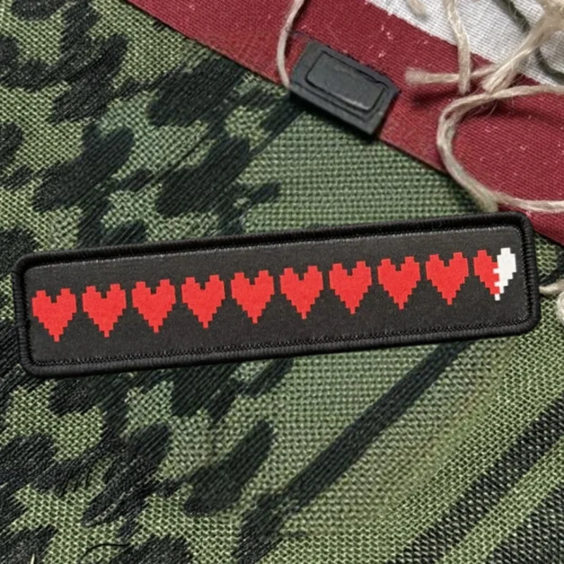 Parche con estampado de corazón de amor de tira larga, chaleco táctico, insignia de moral con gancho y bucle, pegatinas decorativas para mochila, parches para brazalete para ropa - imagen 2