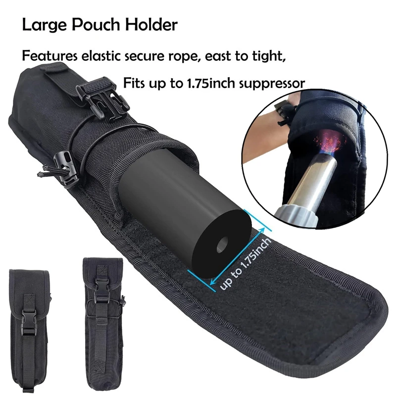Bolsa de almacenamiento para supresor táctico, resistente al calor y al calor, almacenamiento silencioso, fundas para pistola y Rifle, almacenamiento seguro para supresor - imagen 3