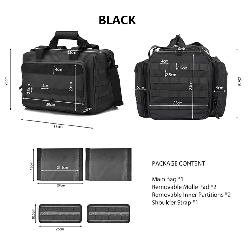 Interior de la bolsa con particiones y correas