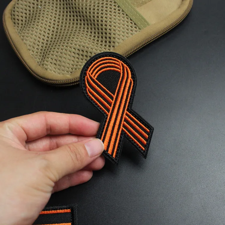 Cinta soviética de San Jorge, emblema de medalla de victoria, parches de gancho y bucle bordados, insignia de moral táctica soviética, pegatina para mochila - imagen 3
