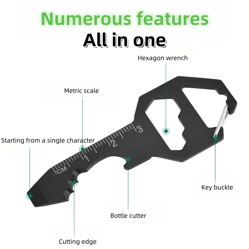 Llavero multifuncional tipo tarjeta de herramienta, abrebotellas, colgante hexagonal, destornillador portátil mini - imagen 3