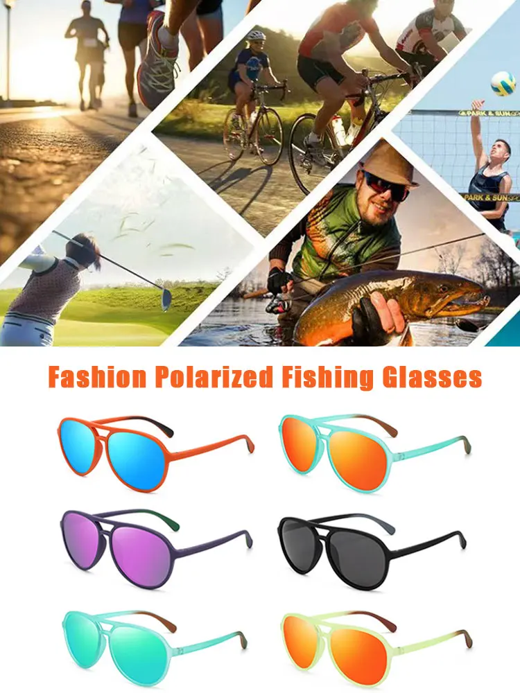 Nuevas gafas de sol polarizadas de moda para pescar, gafas deportivas de ciclismo para hombre, gafas clásicas UV400 para conducir al aire libre, gafas de pesca