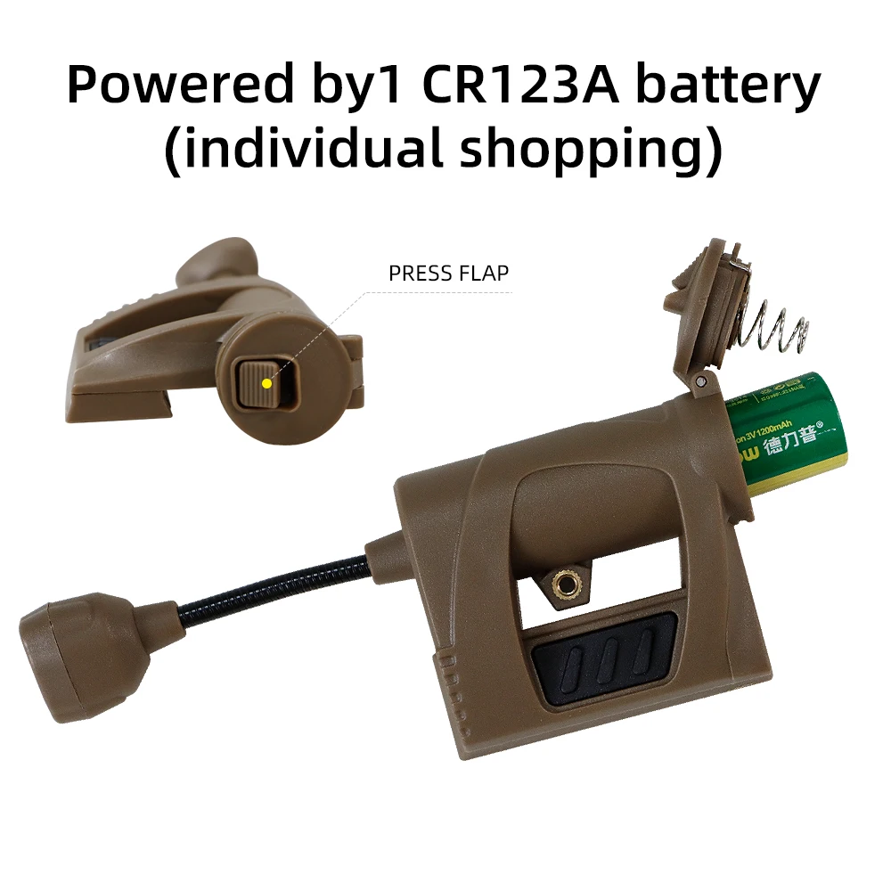 BOOIU-luz táctica para casco, linterna LED de 3 modos, iluminación nocturna para exteriores, para caza láser, ciclismo, pesca, lámpara para casco - imagen 5