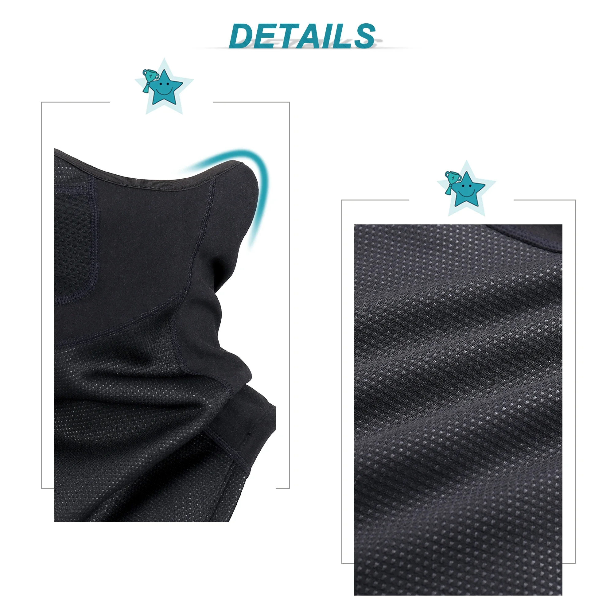 Pañuelo de lana para invierno, mascarillas faciales más cálidas, polaina para el cuello, cubierta deportiva para las orejas, Snowboard, esquí, senderismo, ciclismo, medio bufanda de tubo negro para hombres y mujeres - imagen 5