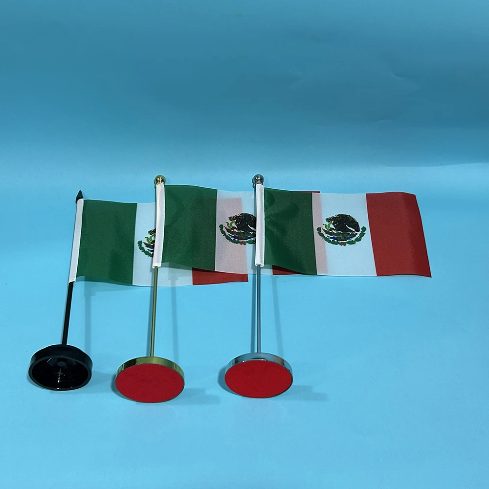 BANDERA DE SKY Bandera de escritorio de oficina Bandera de México 14x21 cm bandera de poliéster de México Bandera nacional Banner de país Adornos de escritorio Banderas - imagen 2