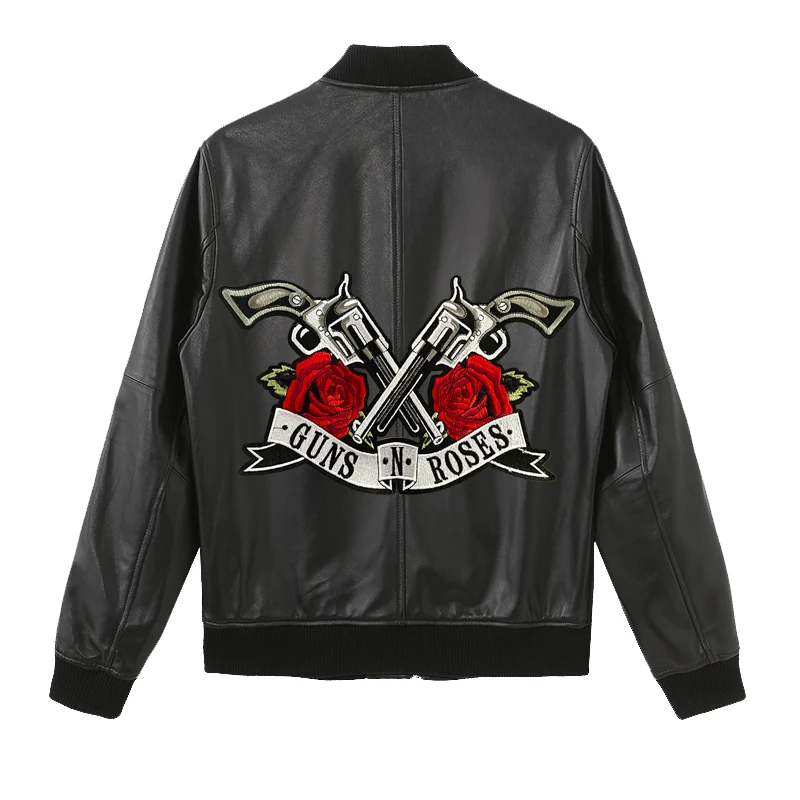 Parche de tela bordado con banda Punk doble, rosa Gunhua, decoración de ropa de caballero para motocicleta, pegatinas tácticas para mochila - imagen 2