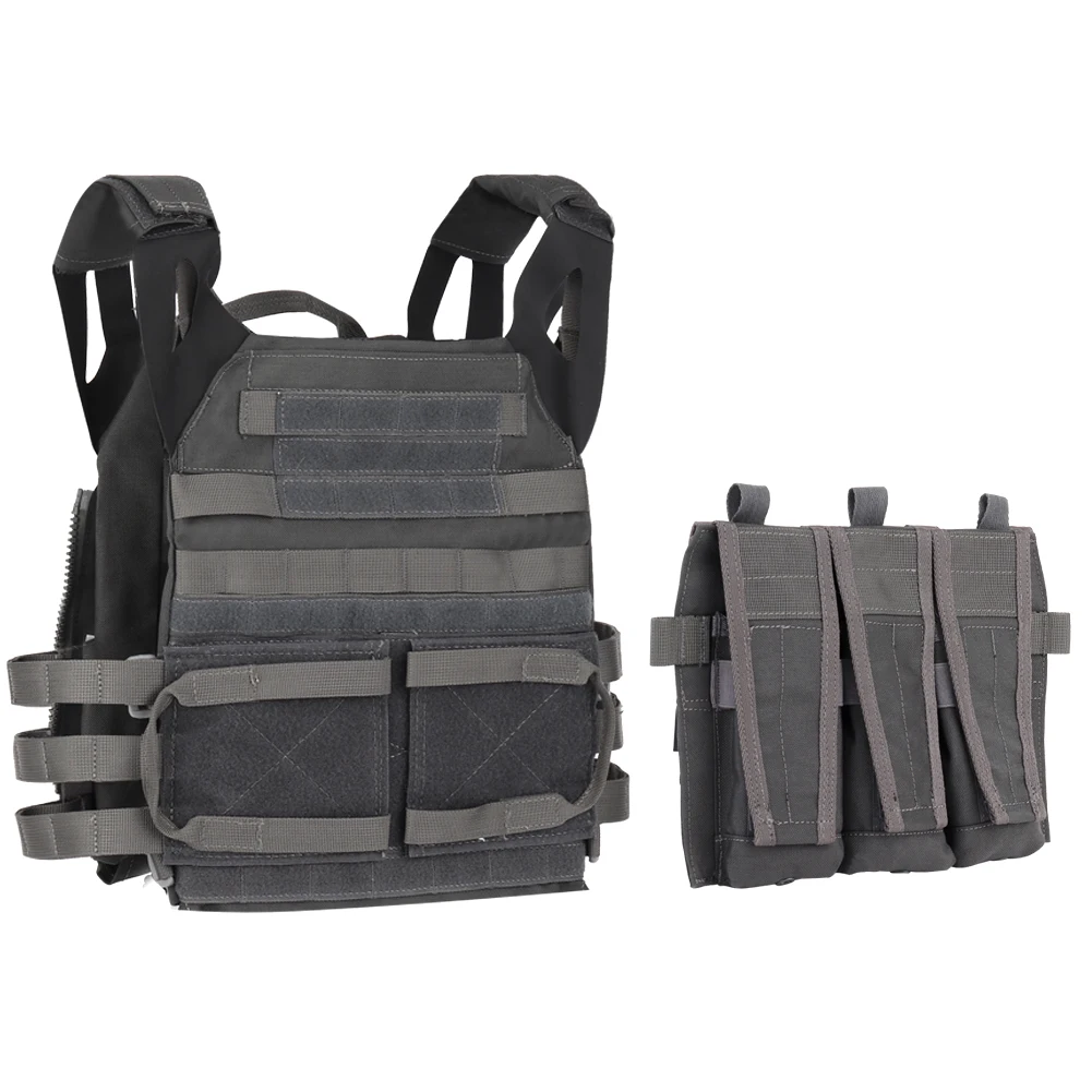Portador de placa JPC 5.56 Bolsa triple magnética |   Portarrollos de panel frontal compatible con MOLLE |   Para accesorios de aventura de caza - imagen 2