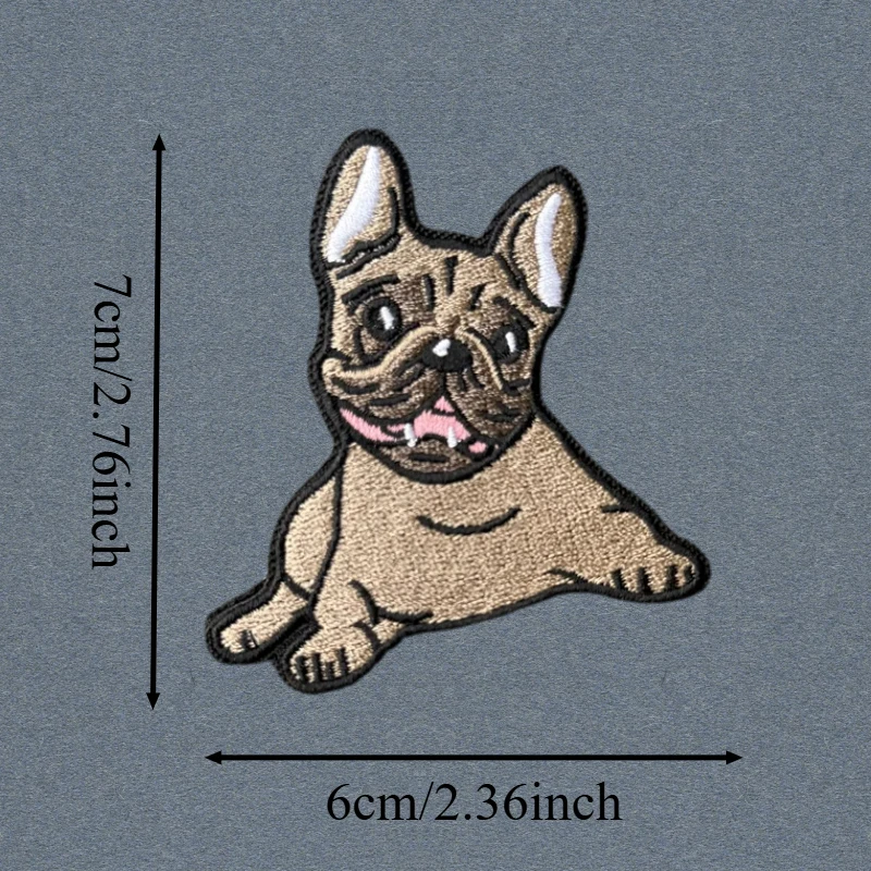 Parche bordado de Bulldog, chaleco táctico, sombreros con gancho y bucle, insignia de moral, mochila, pegatinas decorativas, parches para brazalete para ropa - imagen 3
