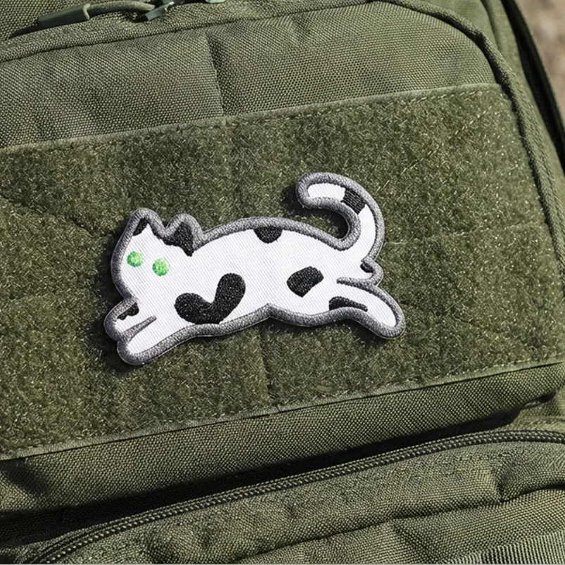 Parche táctico velcro gato siamés bordado para mochila y chaleco - imagen 2