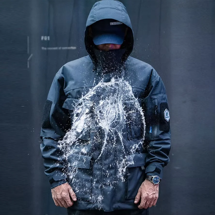 Emersongear etiqueta azul función “Dimorphic Egret” abrigo de viento chaqueta impermeable ergonomía Camping senderismo deportes caza EMB9629 - imagen 4