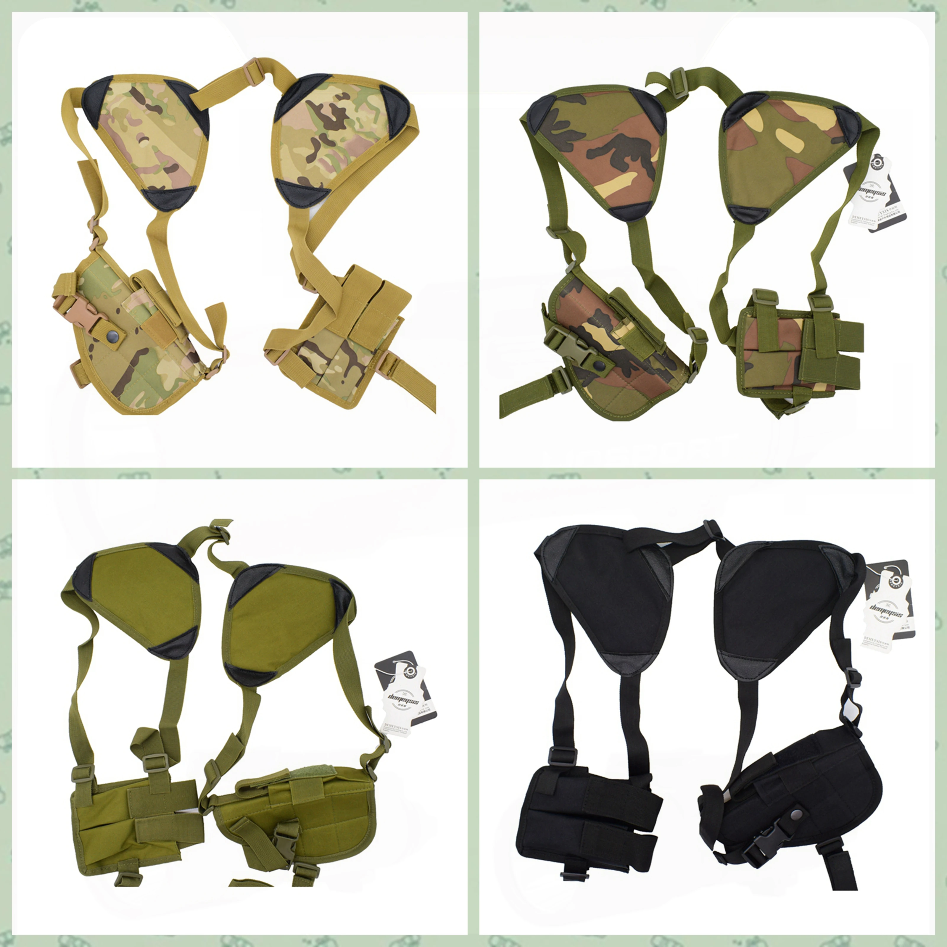 Funda de hombro táctica para mano derecha, bolsa de transporte oculta para pistola, entrenamiento de tiro Airsoft, ajuste Universal