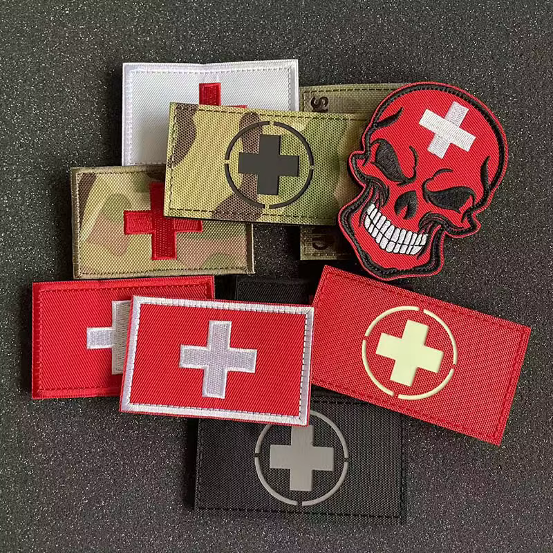Parche bordado bandera suiza reflectante IR para equipo táctico - imagen 2