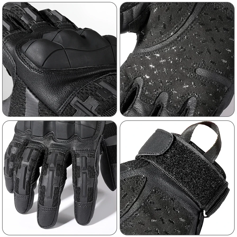 Guantes tácticos con dedos completos para pantalla táctil, equipo protector de cuero para combate, Paintball, Airsoft, caza, tiro, motocicleta, hombres y mujeres - imagen 5