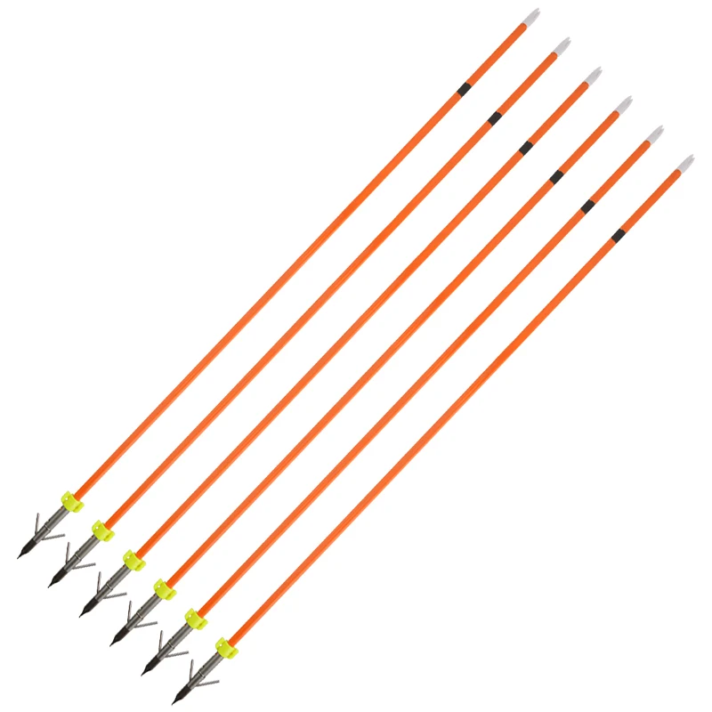 Flechas de tiro con arco para pesca, dardos OD8mm, Tobogán de seguridad de fibra de vidrio, puntas de caza, entrenamiento de Camping, 6/12 Uds. - imagen 3