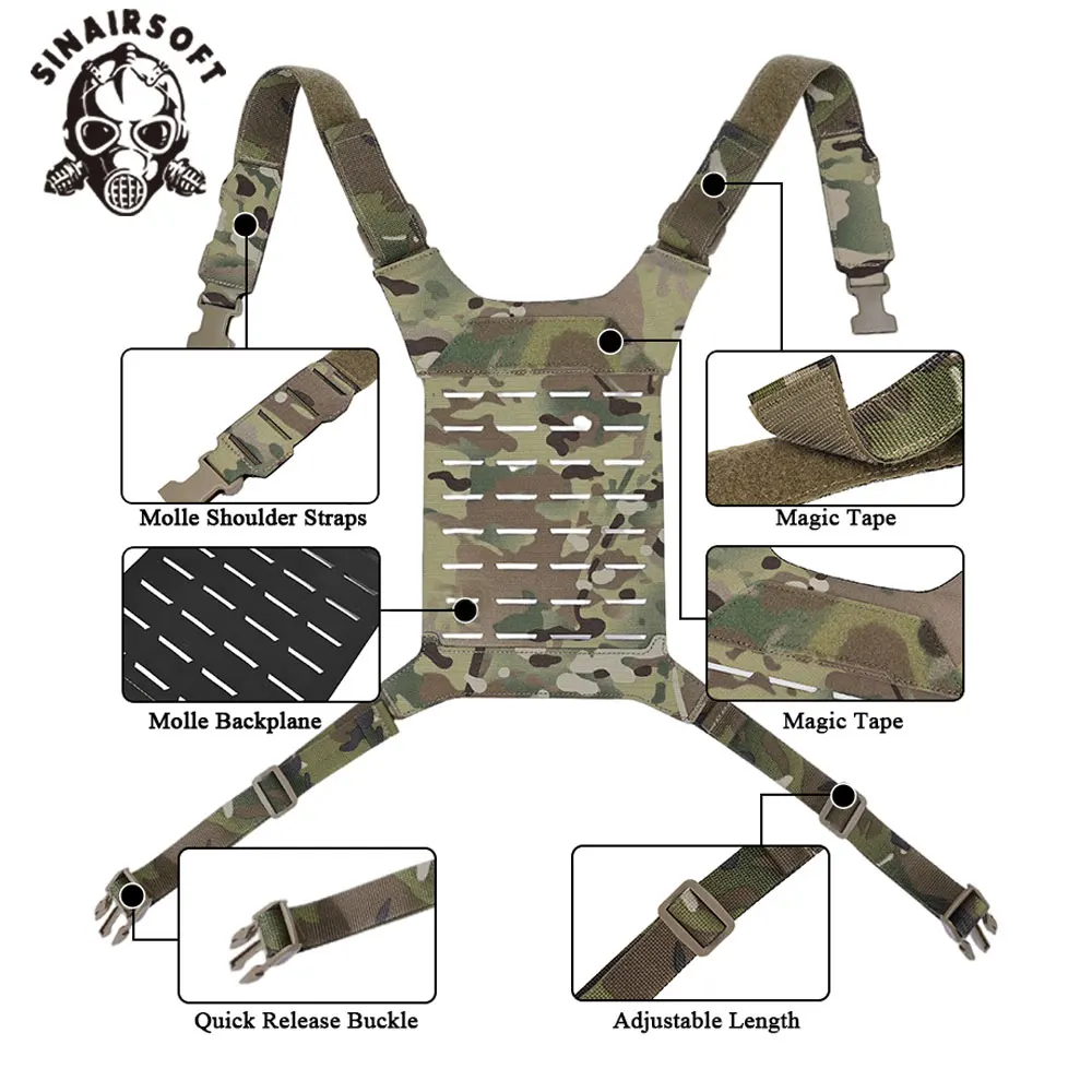 Plataforma de pecho táctica D3 SS MK, chaleco Molle Airsoft para caza, correa de aparejo de pecho, chaleco Universal, accesorios de equipo de Panel trasero - imagen 5
