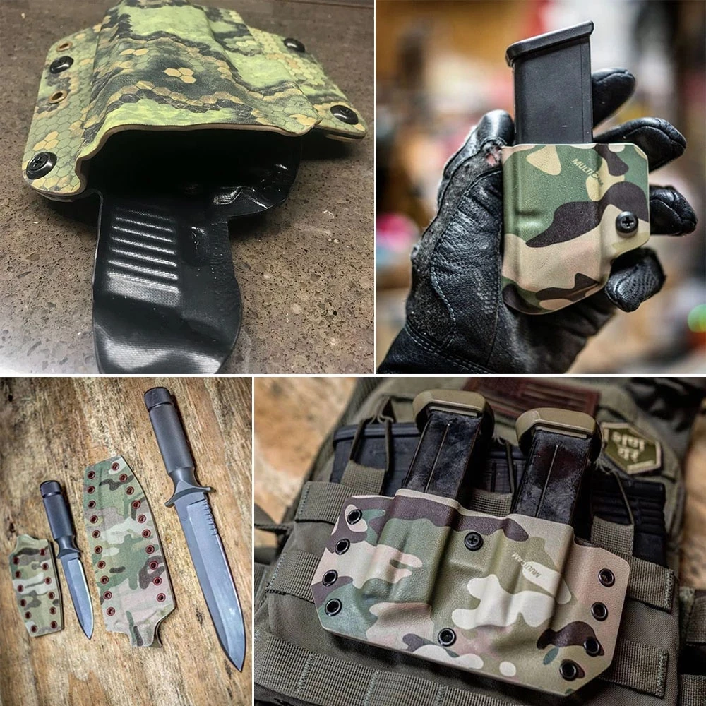 Funda de pistola KYDEX para caza y Paintball, accesorios tácticos militares de Airsoft con patrón de calavera - imagen 4