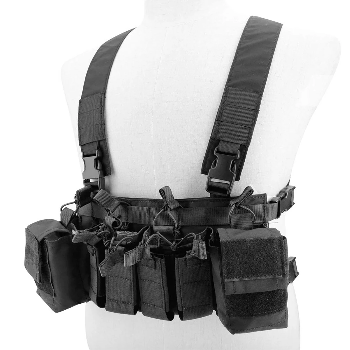 Chaleco táctico militar multiusos ajustable, paquete cuádruple de 9mm, alta calidad, 5,56 - imagen 3