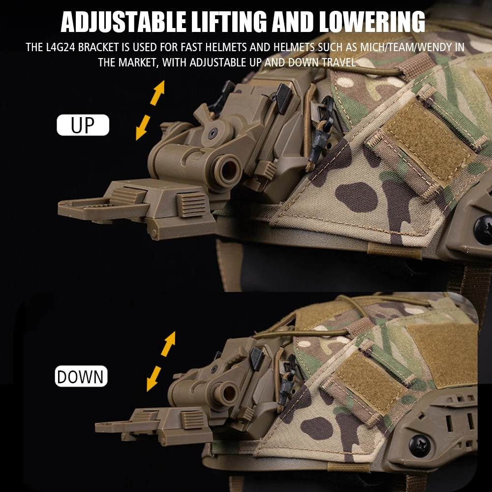 L4G24 NVG montaje de Metal para PVS15 PVS18 PGPNVG18 gafas de visión nocturna táctica Militar caza Paintball Airsoft OPS casco rápido - imagen 3