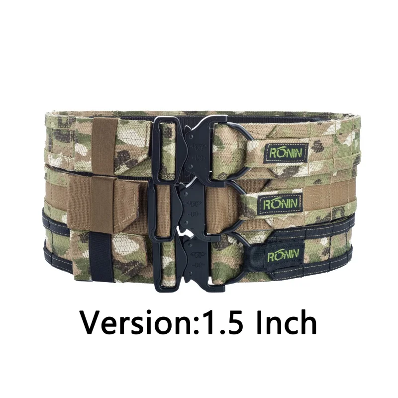 Cinturón táctico SENSHI estilo Ronin 【1,5 pulgadas】 Cinturón militar de doble capa para caza al aire libre Sistema Molle AIRSOFT