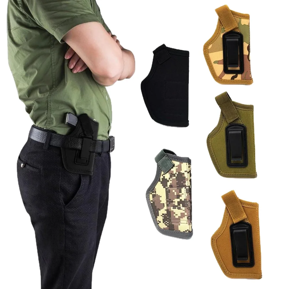 Funda de cuero táctica militar, clip oculto para cinturón de transporte, funda para pistola oculta, equipo de caza para pistola de aire limitada a pistolas pequeñas