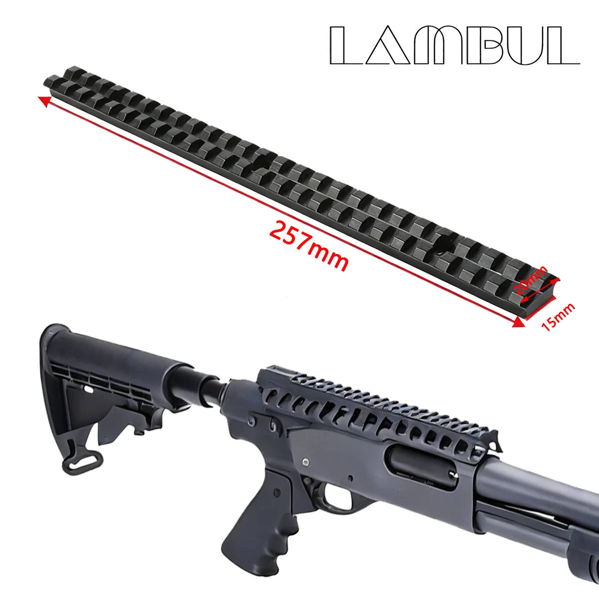Base táctica de montaje en riel Picatinny de 10 pulgadas, 257mm de largo, 25 ranuras, 20mm, para mira telescópica, adaptador de Base de Metal