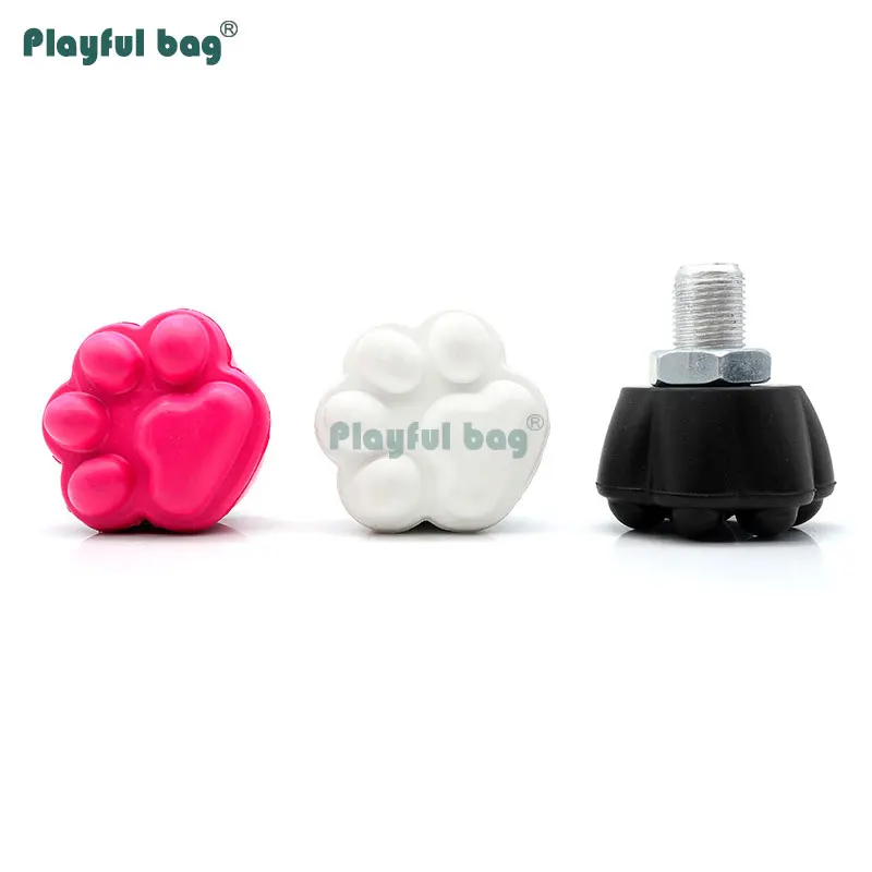 Clavijas de freno de patín de doble fila de goma con pata de gato, patines resistentes al desgaste, accesorios para zapatos, pastillas de goma de freno coloridas AMB103 - imagen 3