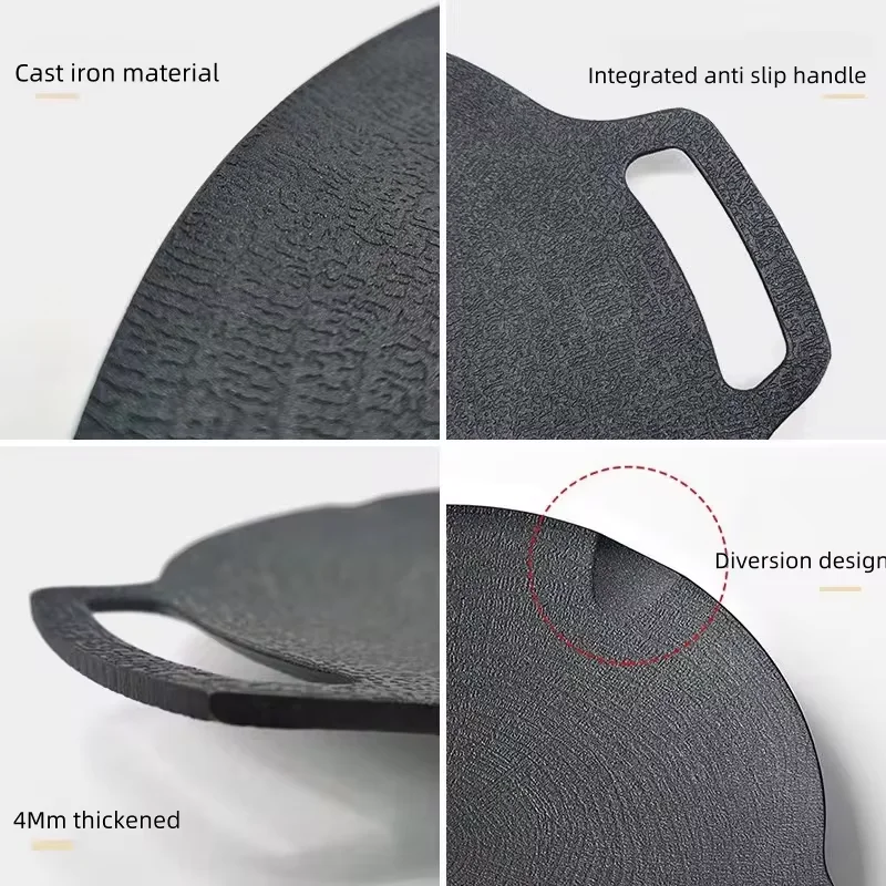 Sartén para parrilla de barbacoa al aire libre, bandeja antiadherente para hornear, placa para parrilla Roastig coreana, equipo de Camping - imagen 4