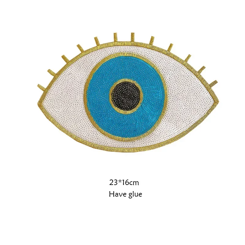 Parches de lentejuelas con ojos malvados para ropa, pegatinas de tela decorativas autoadhesivas, elementos de moda, parches bordados de dibujos animados - imagen 3