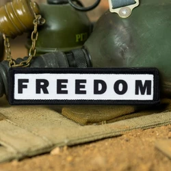 Parche táctico de moral patriótica "FREEDOM", brazalete del ejército militar, parches de gancho y bucle impresos para ropa, pegatina para mochila