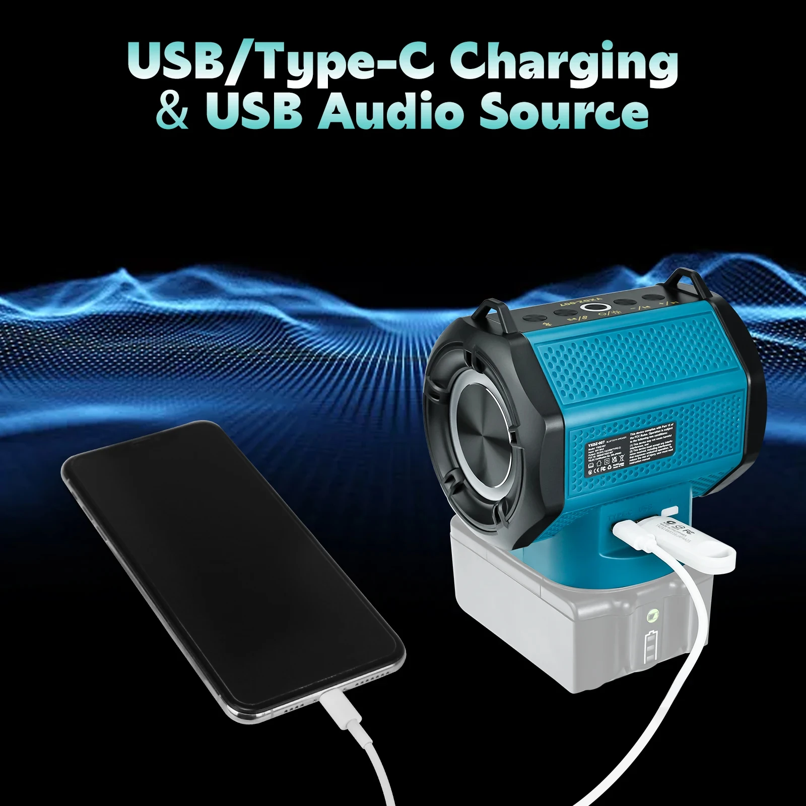 Makita altavoz portátil Bluetooth USB-C para batería - imagen 5