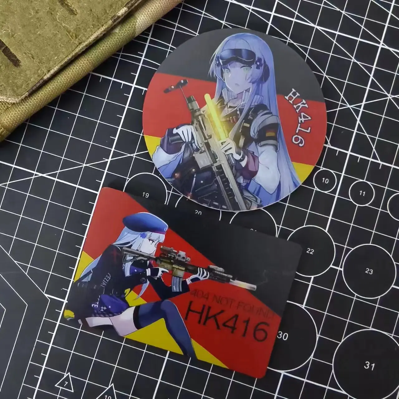 Parche bidimensional HK416 de primera línea para niñas, 404 sin encontrado, pistola táctica con estampado, brazalete de PVC para niñas, mochila para ropa al aire libre - imagen 2