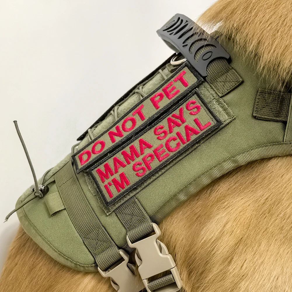 Parche bordado de servicio para mascotas, insignias de seguridad para entrenamiento, terapia, parches de apoyo emocional para perros, chaleco de arnés para mascotas - imagen 4