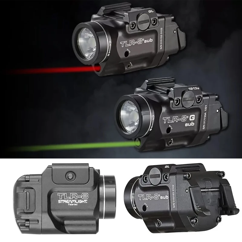 Linterna LED Airsoft Streamlight TLR 7X TLR-1 HL TLR1 TLR7 TLR8 luz láser explorador para Glock 17 Taurus apto para riel de 20mm Tracer - imagen 3