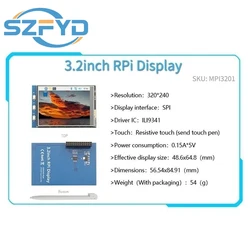 Raspberry Pi Pantalla Táctil TFT LCD compatible 3B 4B