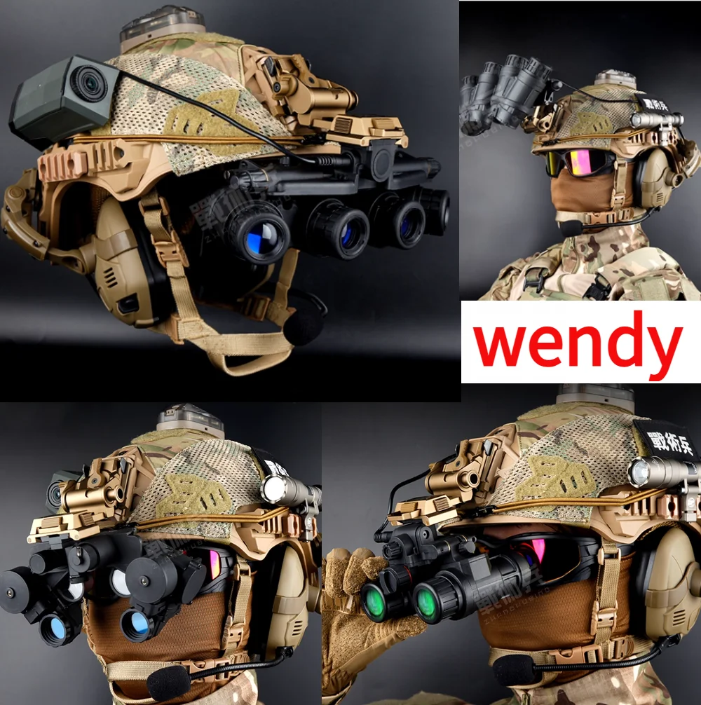 Juego de casco táctico Airsoft wendy con auriculares de comunicación, gafas de visión nocturna, modelo NVG para juegos de rol, tiro con juegos CS - imagen 2